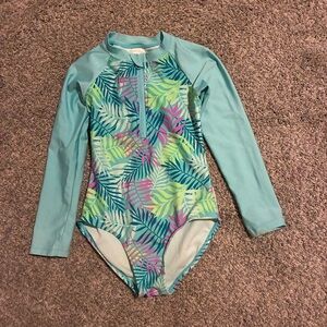 Cat & Jack teal Swimsuit 4/5